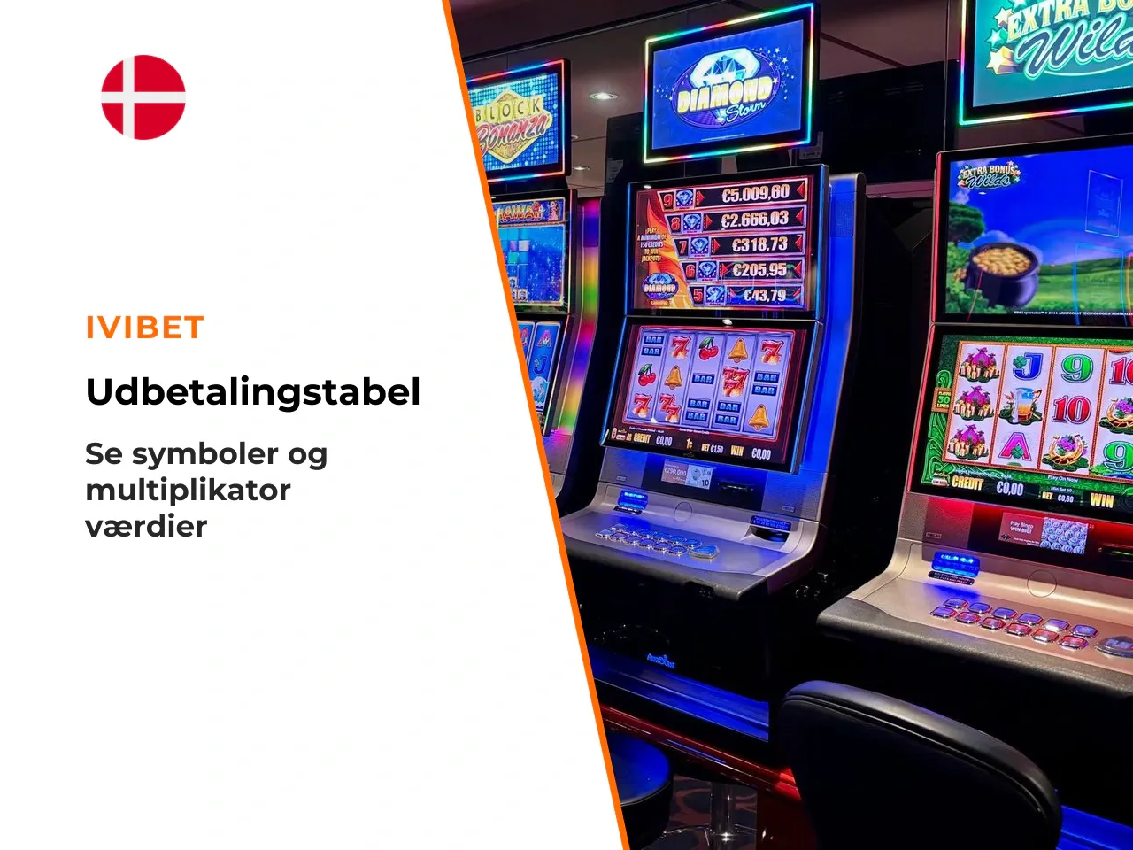 Udbetalingstabel alle symboler og koefficienter. Udbetalingerne